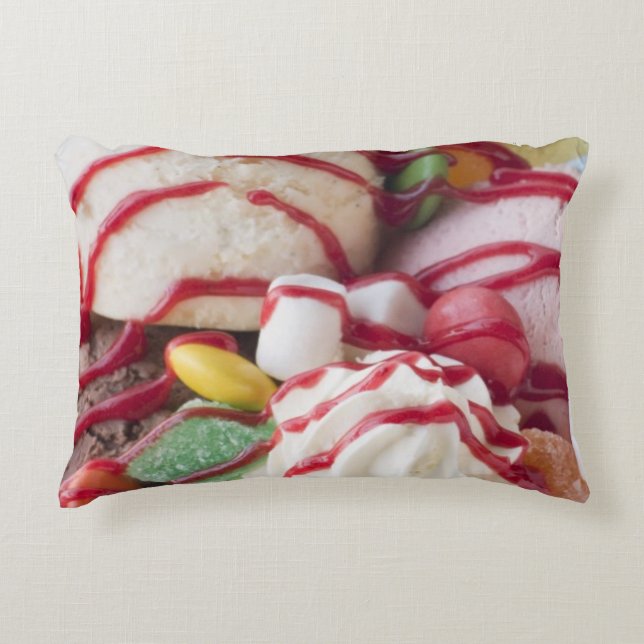 Trio of Ice Cream and Sweet Sundae Decorative Cushion (Front)