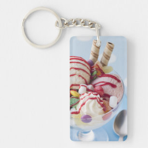 Trio of Ice Cream and Sweet Sundae Key Ring