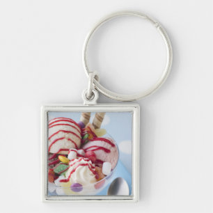 Trio of Ice Cream and Sweet Sundae Key Ring