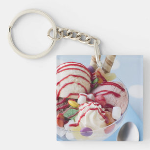 Trio of Ice Cream and Sweet Sundae Key Ring