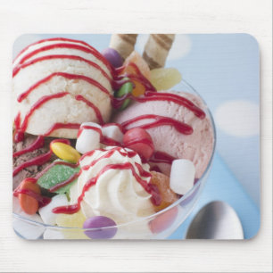 Trio of Ice Cream and Sweet Sundae Mouse Mat