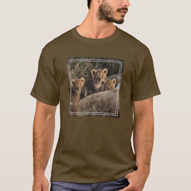 Trio of Lion Cubs with Mother T-Shirt (Front)