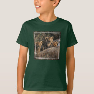 Trio of Lion Cubs with Mother T-Shirt