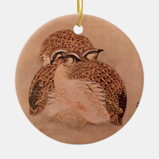 Trio of Quail Ceramic Tree Decoration
