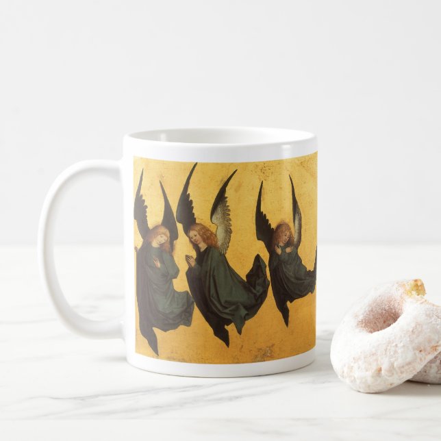 Trio of Renaissance Angels by Master of Housebook Coffee Mug (With Donut)