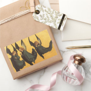 Trio of Renaissance Angels by Master of Housebook Rectangular Sticker