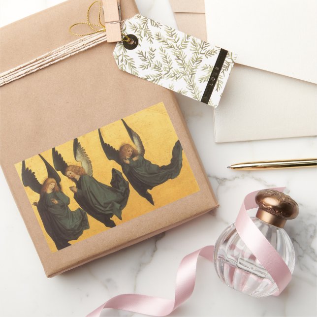 Trio of Renaissance Angels by Master of Housebook Rectangular Sticker (Gifting)