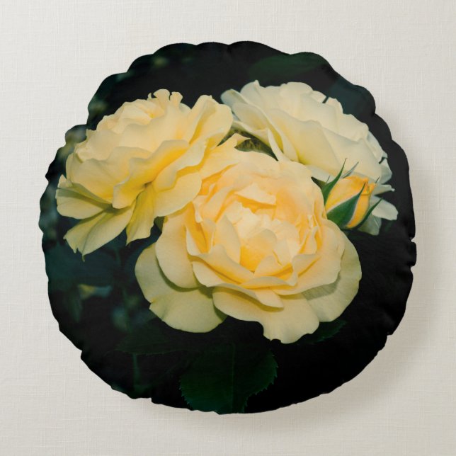 Trio of Roses Round Cushion (Front)