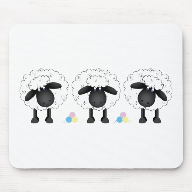 Trio Of Sheep Mouse Mat (Front)