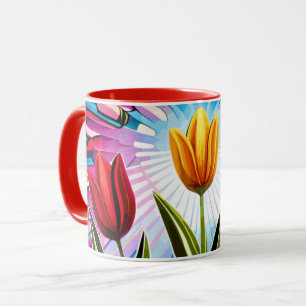 Trio of Tulips: A Burst of Springtime Beauty Mug
