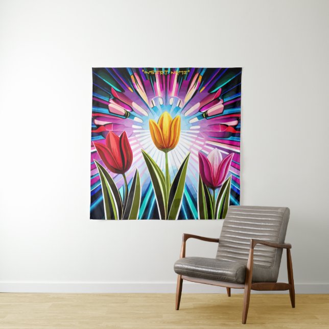 Trio of Tulips: A Burst of Springtime Beauty Tapestry (In Situ)