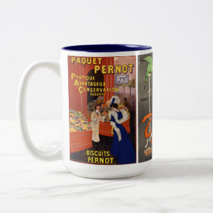 Trio of Vintage Biscuit Posters Two-Tone Coffee Mug