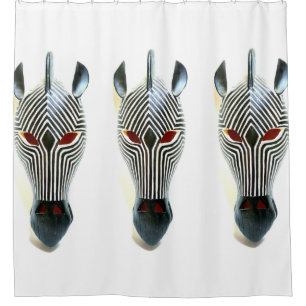 trio of zebra masks shower curtain