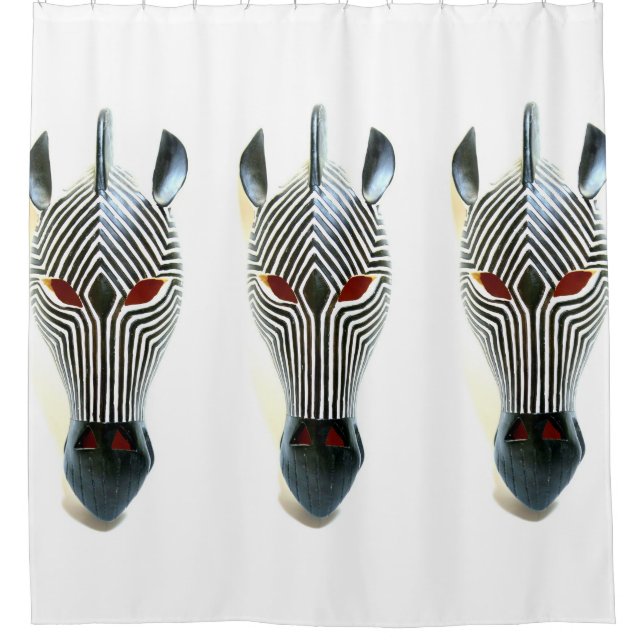 trio of zebra masks shower curtain (Front)