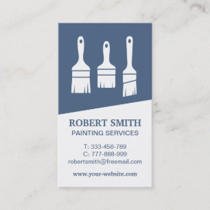 Trio Paintbrushes Painting Vertical Business Card