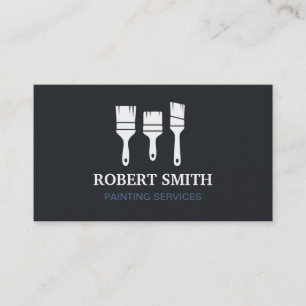 Trio Paintbrushes Silhouette Painting Business Card