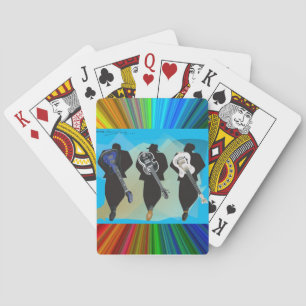 Trio-Rainbow design print-The Trio-Deck of Card. Playing Cards