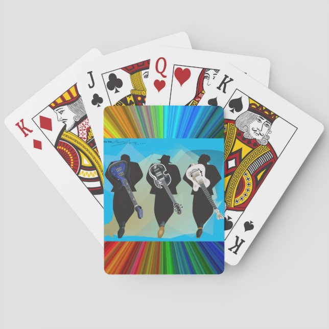 Trio-Rainbow design print-The Trio-Deck of Card. Playing Cards (Back)