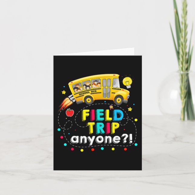 Trip Anyone Magic School Bus Kid Teacher Test Day  Card (Front)