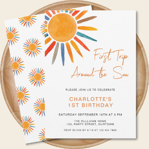 Trip Around The Sun 1st Birthday Invitation