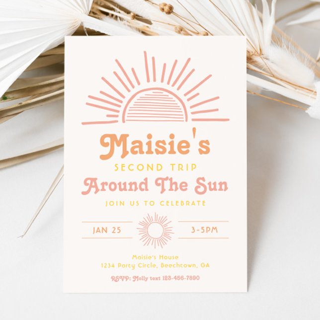 Trip Around The Sun Invitation | Boho Birthday (Creator Uploaded)