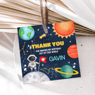 Trip Around the Sun Outer Space Square Favour Tags