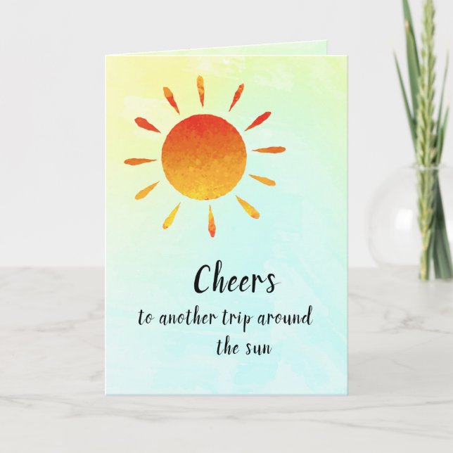 Trip Around The Sun Peaceful Zen Birthday Card (Front)