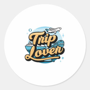 Trip lover classic round sticker