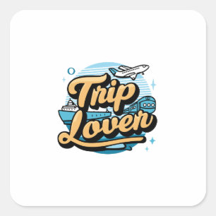 Trip lover square sticker
