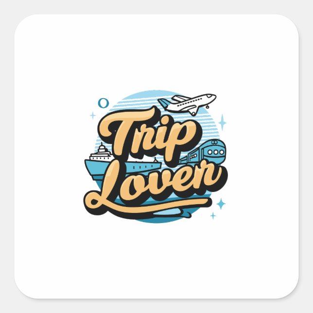 Trip lover square sticker (Front)