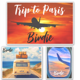 Trip to Paris (Travel Stamps) Aeroplane Suitcase