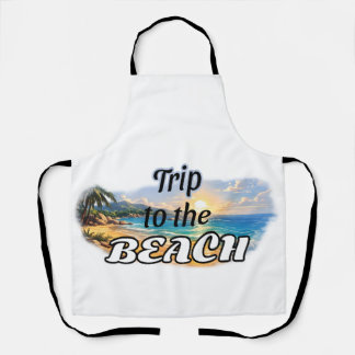 Trip to the Beach Tropical Sunset Escape Design Apron