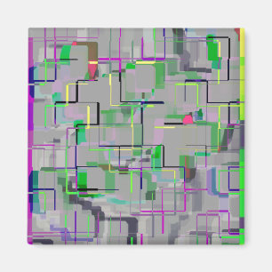 Trip to the Zoo Computer Generated Art Magnet