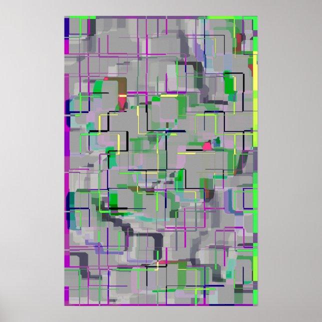 "Trip to the Zoo" Geometric Art Poster (Front)