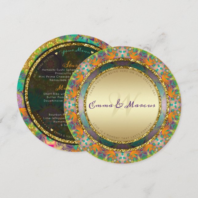 Trip-TroP Glitchcore GeoMx Gold Round Menu (Front/Back)