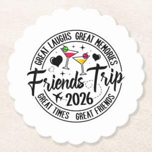 Trip Vacation 2026 Friends Matching Group Paper Coaster