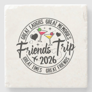 Trip Vacation 2026 Friends Matching Group Stone Coaster
