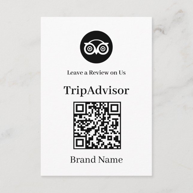 Tripadvisor QR | Business Review Link Enclosure Card (Front)