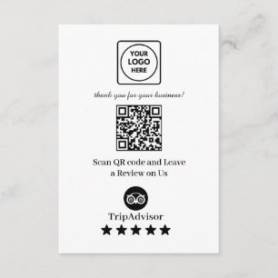 TripAdvisor QR Business Review Link Enclosure Card
