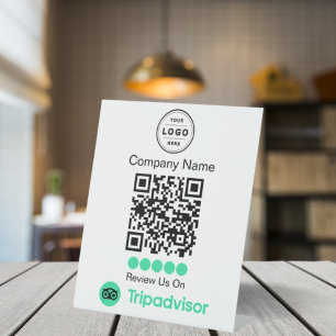 TripAdvisor Review Request Pedestal with QR Code  Sign