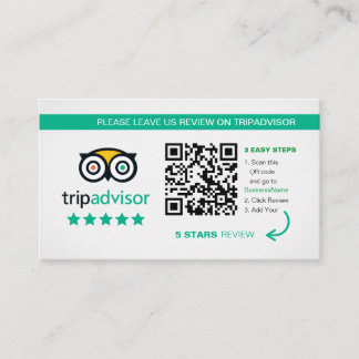 Tripadvisor Reviews | Business QR Code Thank You Card