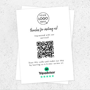 TripAdvisor Reviews   Business Review Link QR Code Enclosure Card