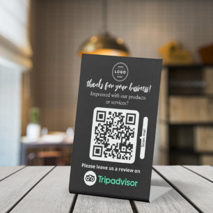 TripAdvisor Reviews   Business Review Link QR Code Pedestal Sign