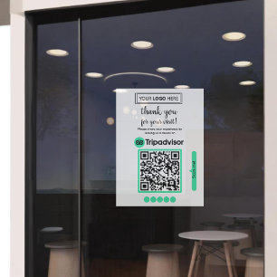 TripAdvisor Reviews   Business Review Link QR Code Window Cling
