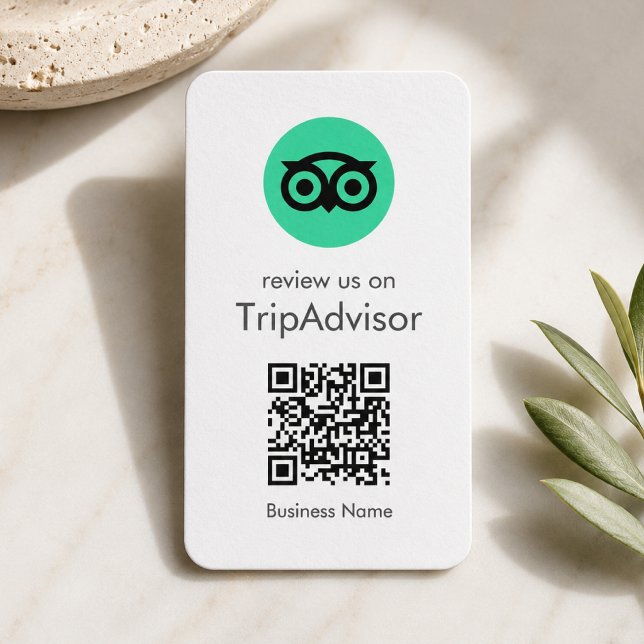 Tripadvisor Reviews | Business Review QR Code Card (Gain Tripadvisor reviews & grow your business with this rating request business card or insert.)