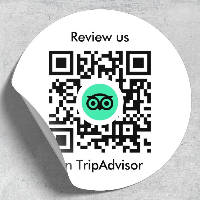 Tripadvisor Reviews | Business Review QR Code Classic Round Sticker (Creator Uploaded)