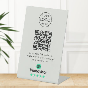Tripadvisor Reviews   Business Review QR Code Grey Pedestal Sign