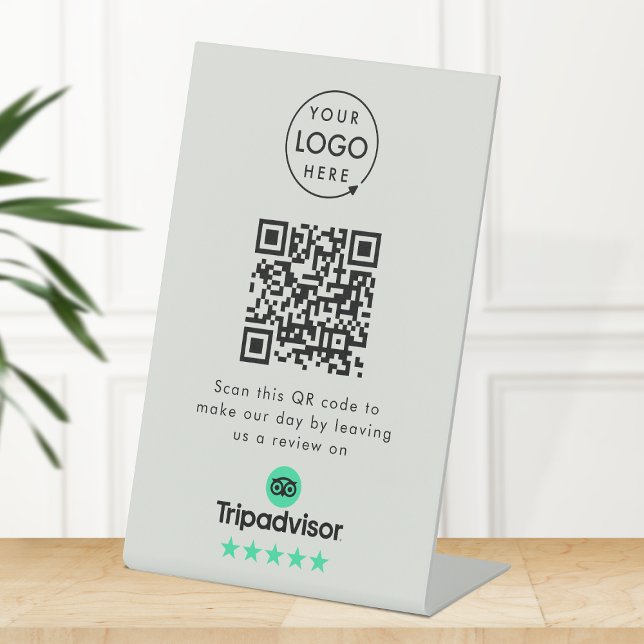 Tripadvisor Reviews | Business Review QR Code Grey Pedestal Sign (Creator Uploaded)
