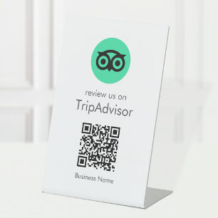 Tripadvisor Reviews   Business Review QR Code Pedestal Sign