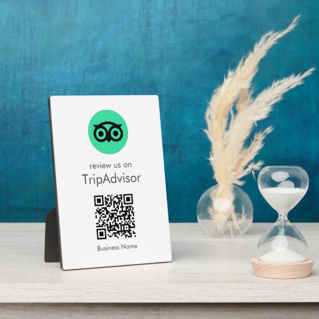 Tripadvisor Reviews | Business Review QR Code Plaque (Side)